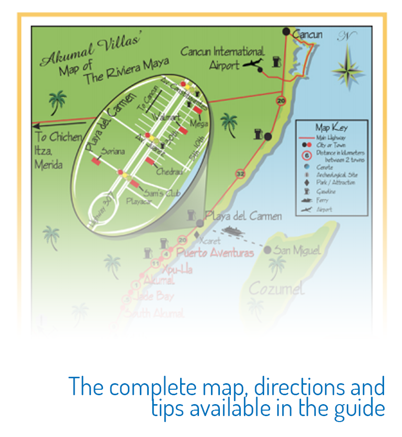 Map of the Riviera Maya - RIviera Maya Guide